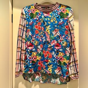 Nwot’s Zara Woman Floral and Plaid Long Sleeve Top